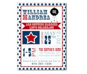 Patriotic BBQ Themed Invitation 