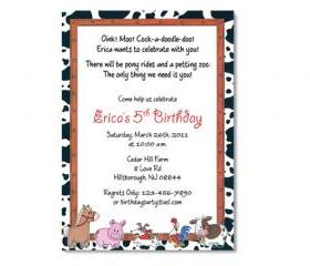 Farm / Petting Zoo Birthday Invitation 