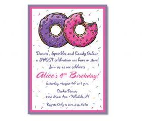 Donut Birthday Invitation - Custom Colors