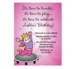 Gymnatics Tumbling Birthday Invitation 