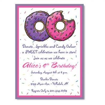 Donut Birthday Invitation - Custom Colors